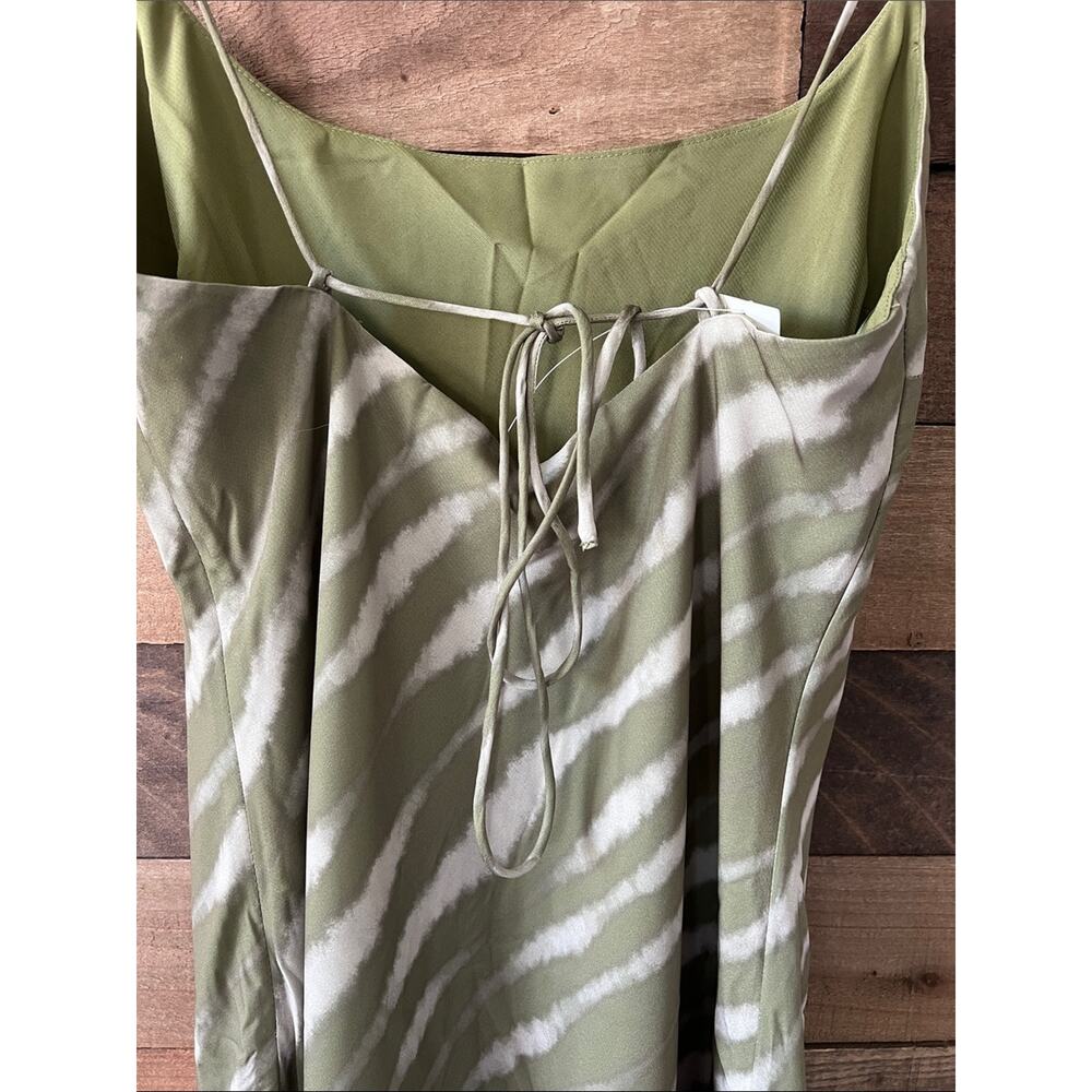 NWT Abercrombie & Fitch Women's Julia Slip Mini Dress in Olive Pattern Small - Picture 7 of 9